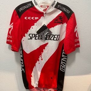 New Men's Specialized Biking Jersey w/ Vintage CCCP Size XL
